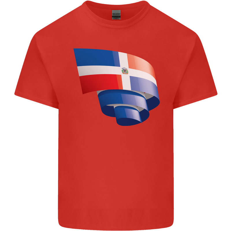 Curled Dominican Republic Flag Dominicanos Day Kids T-Shirt Childrens Red