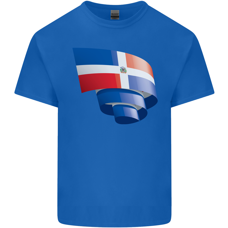 Curled Dominican Republic Flag Dominicanos Day Kids T-Shirt Childrens Royal Blue