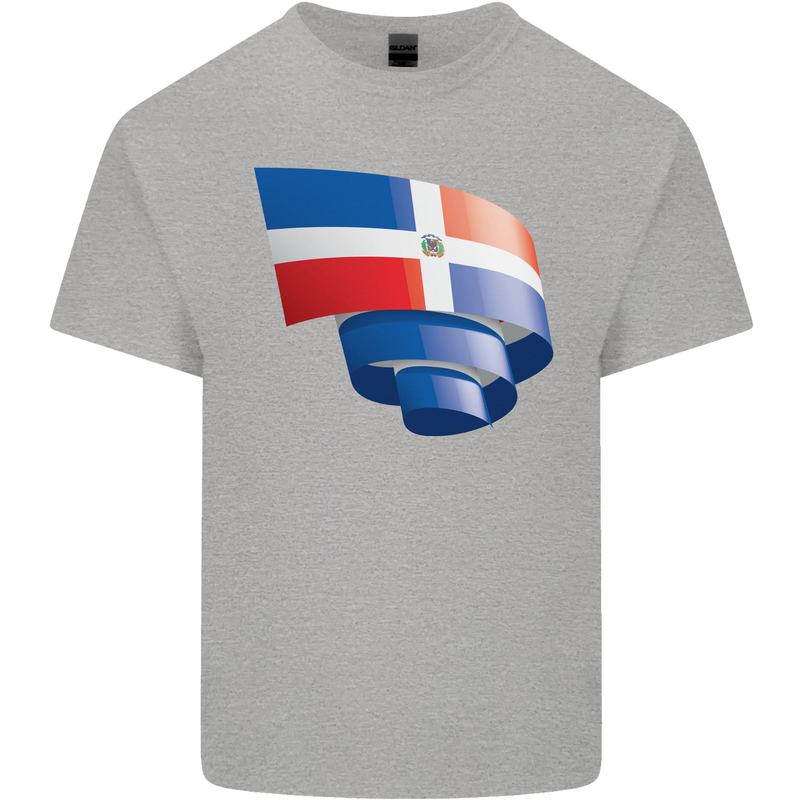 Curled Dominican Republic Flag Dominicanos Day Kids T-Shirt Childrens Sports Grey