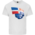 Curled Dominican Republic Flag Dominicanos Day Kids T-Shirt Childrens White