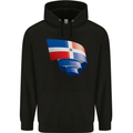 Curled Dominican Republic Flag Dominicanos Day Mens 80% Cotton Hoodie Black