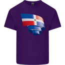 Curled Dominican Republic Flag Dominicanos Day Mens Cotton T-Shirt Tee Top Purple