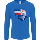 Curled Dominican Republic Flag Dominicanos Day Mens Long Sleeve T-Shirt Royal Blue