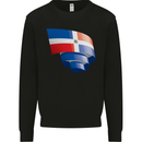 Curled Dominican Republic Flag Dominicanos Day Mens Sweatshirt Jumper Black