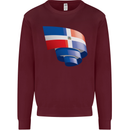 Curled Dominican Republic Flag Dominicanos Day Mens Sweatshirt Jumper Maroon