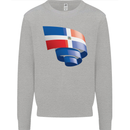 Curled Dominican Republic Flag Dominicanos Day Mens Sweatshirt Jumper Sports Grey