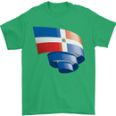 Curled Dominican Republic Flag Dominicanos Day Mens T-Shirt 100% Cotton Irish Green