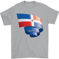 Curled Dominican Republic Flag Dominicanos Day Mens T-Shirt 100% Cotton Sports Grey