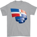 Curled Dominican Republic Flag Dominicanos Day Mens T-Shirt 100% Cotton Sports Grey