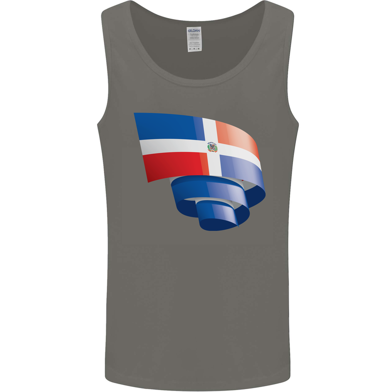 Curled Dominican Republic Flag Dominicanos Day Mens Vest Tank Top Charcoal