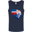 Curled Dominican Republic Flag Dominicanos Day Mens Vest Tank Top Navy Blue