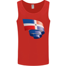 Curled Dominican Republic Flag Dominicanos Day Mens Vest Tank Top Red