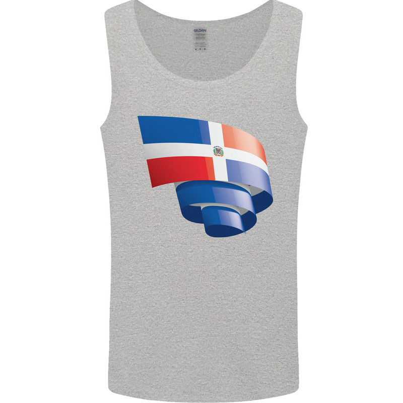 Curled Dominican Republic Flag Dominicanos Day Mens Vest Tank Top Sports Grey