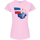 Curled Dominican Republic Flag Dominicanos Day Womens Petite Cut T-Shirt Light Pink
