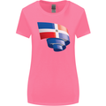 Curled Dominican Republic Flag Dominicanos Day Womens Wider Cut T-Shirt Azalea