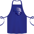Curled EU Flag European Union Flag Football Cotton Apron 100% Organic Royal Blue