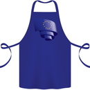 Curled EU Flag European Union Flag Football Cotton Apron 100% Organic Royal Blue