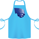 Curled EU Flag European Union Flag Football Cotton Apron 100% Organic Turquoise