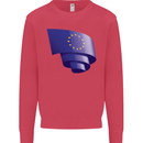 Curled EU Flag European Union Flag Football Kids Sweatshirt Jumper Heliconia