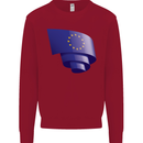 Curled EU Flag European Union Flag Football Kids Sweatshirt Jumper Red