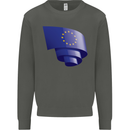 Curled EU Flag European Union Flag Football Kids Sweatshirt Jumper Storm Grey