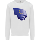 Curled EU Flag European Union Flag Football Kids Sweatshirt Jumper White