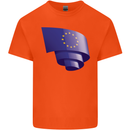 Curled EU Flag European Union Flag Football Kids T-Shirt Childrens Orange