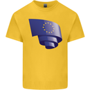 Curled EU Flag European Union Flag Football Kids T-Shirt Childrens Yellow