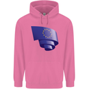 Curled EU Flag European Union Flag Football Mens 80% Cotton Hoodie Azelea