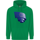 Curled EU Flag European Union Flag Football Mens 80% Cotton Hoodie Irish Green