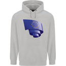 Curled EU Flag European Union Flag Football Mens 80% Cotton Hoodie Sports Grey