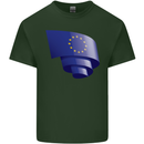 Curled EU Flag European Union Flag Football Mens Cotton T-Shirt Tee Top Forest Green