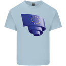 Curled EU Flag European Union Flag Football Mens Cotton T-Shirt Tee Top Light Blue