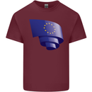 Curled EU Flag European Union Flag Football Mens Cotton T-Shirt Tee Top Maroon