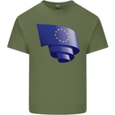 Curled EU Flag European Union Flag Football Mens Cotton T-Shirt Tee Top Military Green