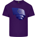 Curled EU Flag European Union Flag Football Mens Cotton T-Shirt Tee Top Purple