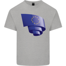 Curled EU Flag European Union Flag Football Mens Cotton T-Shirt Tee Top Sports Grey