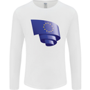 Curled EU Flag European Union Flag Football Mens Long Sleeve T-Shirt White
