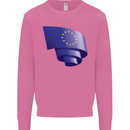 Curled EU Flag European Union Flag Football Mens Sweatshirt Jumper Azalea
