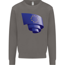 Curled EU Flag European Union Flag Football Mens Sweatshirt Jumper Charcoal