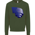 Curled EU Flag European Union Flag Football Mens Sweatshirt Jumper Forest Green