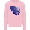 Curled EU Flag European Union Flag Football Mens Sweatshirt Jumper Light Pink