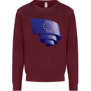 Curled EU Flag European Union Flag Football Mens Sweatshirt Jumper Maroon