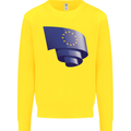 Curled EU Flag European Union Flag Football Mens Sweatshirt Jumper Yellow