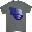 Curled EU Flag European Union Flag Football Mens T-Shirt 100% Cotton Charcoal