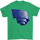 Curled EU Flag European Union Flag Football Mens T-Shirt 100% Cotton Irish Green