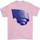 Curled EU Flag European Union Flag Football Mens T-Shirt 100% Cotton Light Pink
