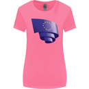 Curled EU Flag European Union Flag Football Womens Wider Cut T-Shirt Azalea