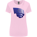 Curled EU Flag European Union Flag Football Womens Wider Cut T-Shirt Light Pink