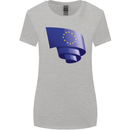 Curled EU Flag European Union Flag Football Womens Wider Cut T-Shirt Sports Grey